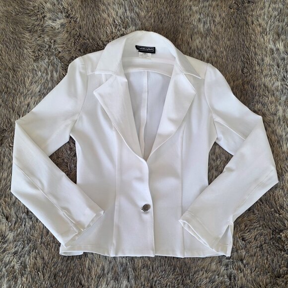 Mark Wong Nark Gorgeous white suit set pants 0 & jacket 2 - Picture 1 of 12